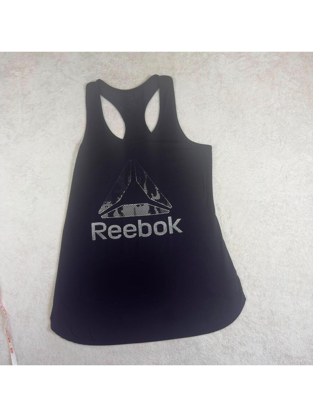 Reebok Womens Small Black Racerback Tank Top Athletic Workout Gym Activewear